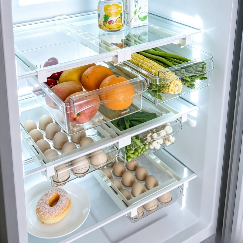 Food Storage With Dividers - Caja de almacenamiento deslizante colgante para