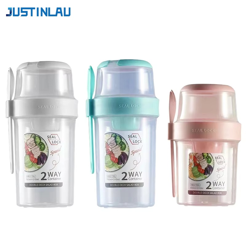Food Storage Oven Safe - JUSTINLAU Vaso Portátil para Ensaladas y
