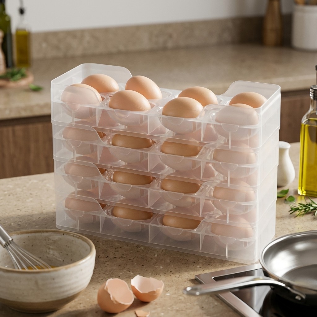 Food Storage With Dividers - Contenedor de Huevos Apilable, Organizador de